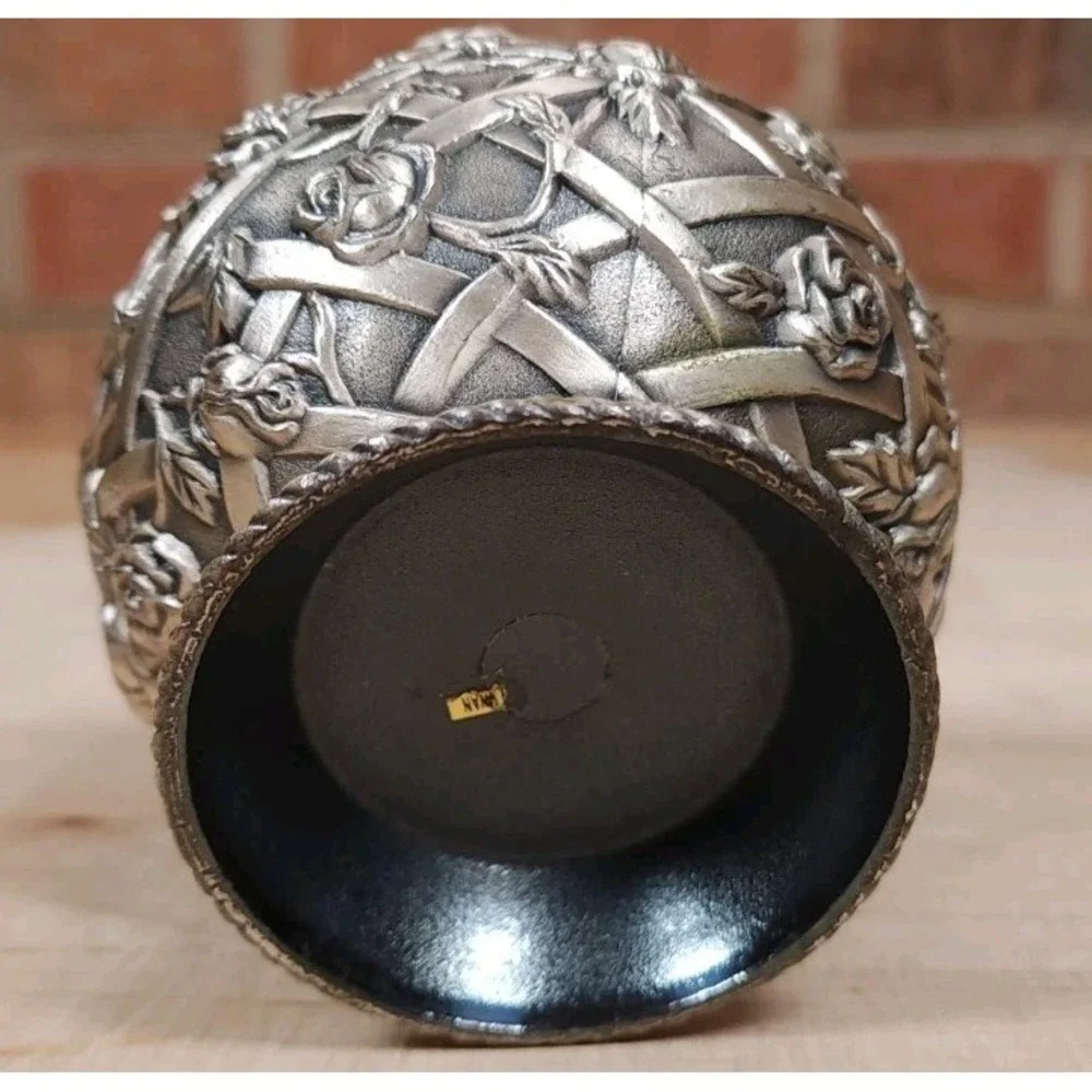 Pewter Bowl Lattice Flowers / Rope Design 3 Inches‎